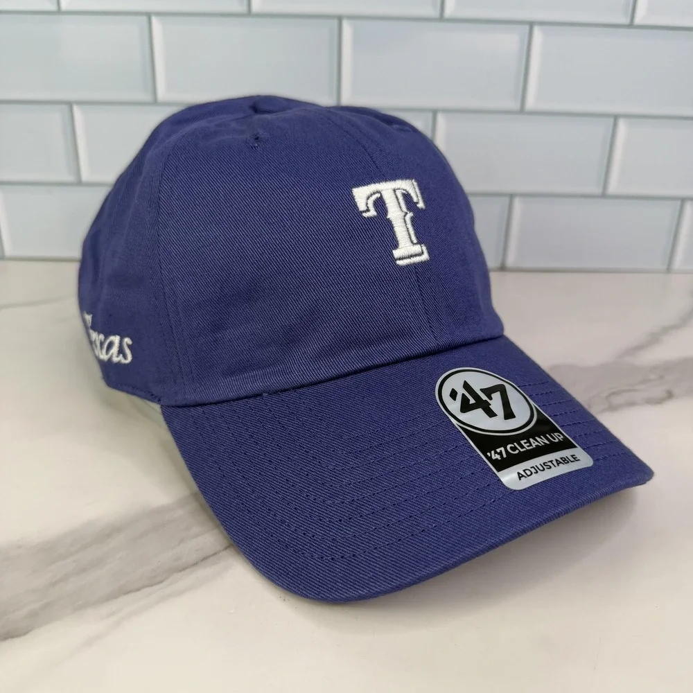 Texas Rangers Hat Cap Strap Back Mens One Size‎ Blue White MLB Baseball Dad Hat